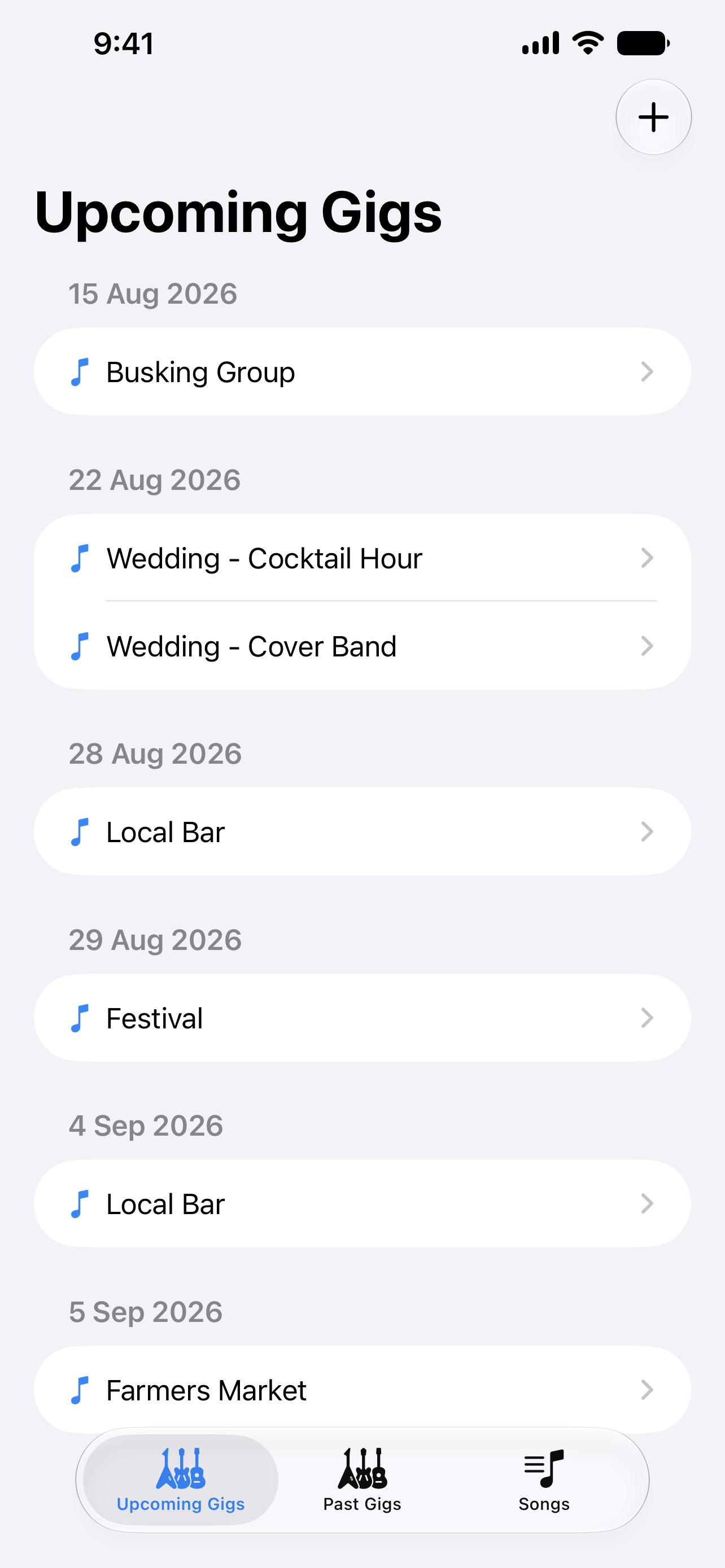 Gig Setlist Screenshot 2