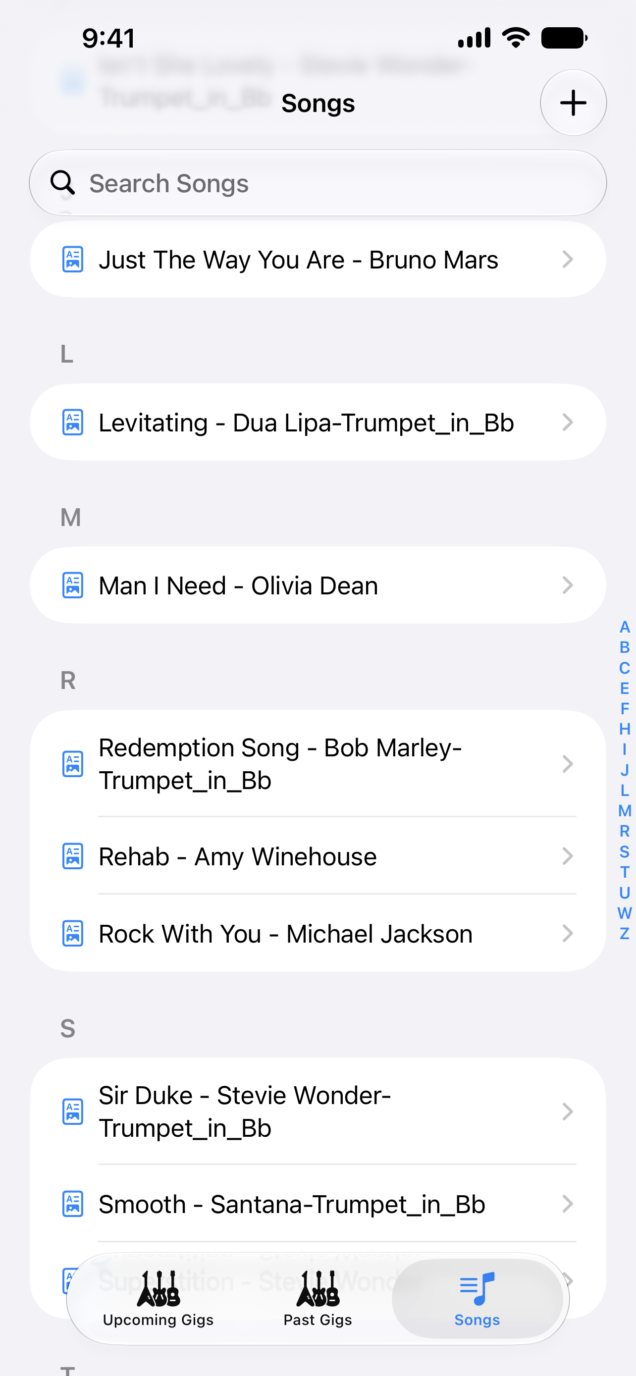 Gig Setlist Screenshot 3